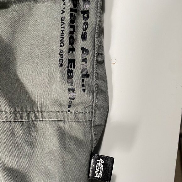 AAPE Team Adjustable Khaki Green Cargo Pants size 32x28 - Picture 5 of 12